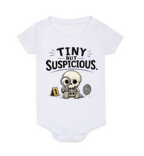 Load image into Gallery viewer, Tiny but Suspicious Onesie