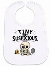 Load image into Gallery viewer, Tiny But Suspicious Baby Bib
